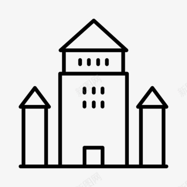 城堡建筑城市图标图标