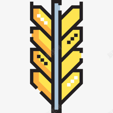 感恩节南瓜藤小麦感恩节49线形颜色图标图标
