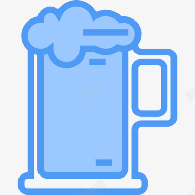 啤酒饮料21蓝色图标图标