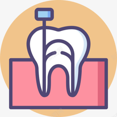 牙根牙齿24线状颜色图标图标