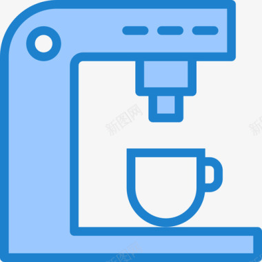 蓝色图标咖啡机家具和家用26蓝色图标图标