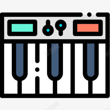 键盘电子45线性彩色图标图标