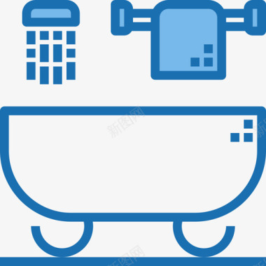 浴缸家用电器16蓝色图标图标