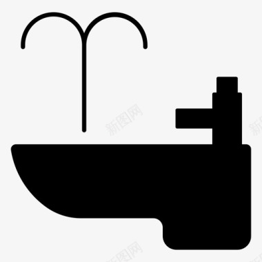 坐浴盆浴缸浴室图标图标