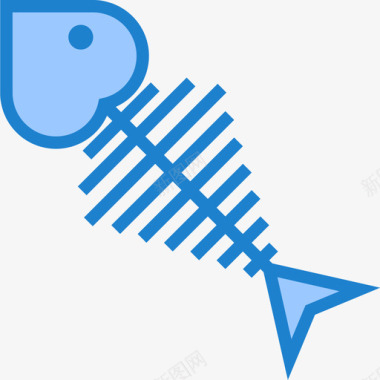 鱼骨污染15蓝色图标图标