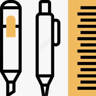 教育玩具图标铅笔在线教育17黄影图标图标