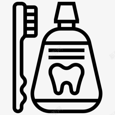 纳米牙刷牙刷牙科医疗保健图标图标