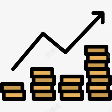 便士硬币硬币九月投资线性颜色图标图标