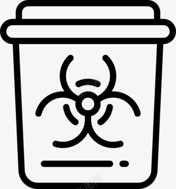 垃圾桶医院垃圾桶医疗放射性图标图标