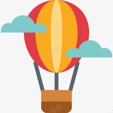 小气球热气球safari9扁平图标图标
