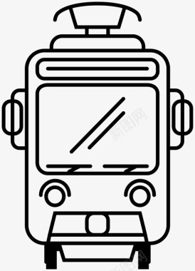 公共交通标识电车公共交通图标图标
