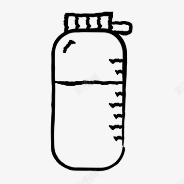 手绘健身图片水瓶饮料健身图标图标