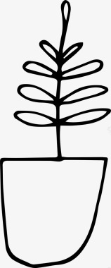 手绘植物花盆叶子图标图标