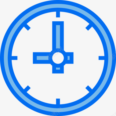 时钟商务元素2蓝色图标图标