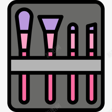 化妆包美容化妆品4线性颜色图标图标