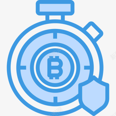 加密货币时间加密货币和比特币5蓝色图标图标
