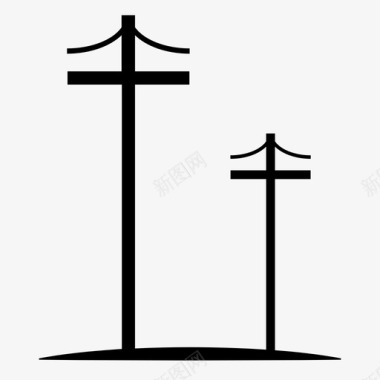 电线杆电线塔电力图标图标