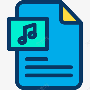 音乐注音乐文件多媒体35线性彩色图标图标