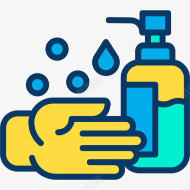剁手手洗卫生18线性颜色图标图标