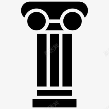 希腊柱古建筑建筑图标图标