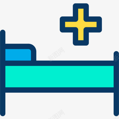 医用药箱病床医用131线性颜色图标图标