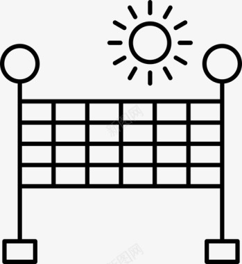 排球运动排球网图标图标