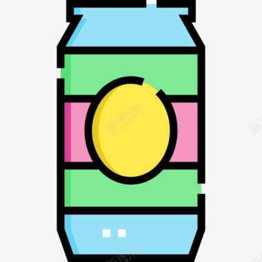 巴西标志罐巴西嘉年华19线性颜色图标图标