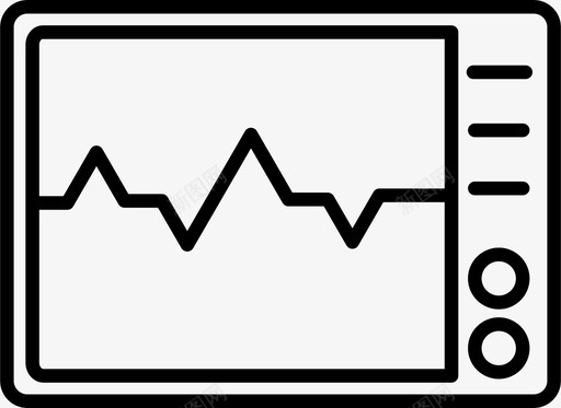 心跳检测心脏心跳心电图图标图标