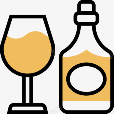 葡萄酒饮料18黄皮影图标图标
