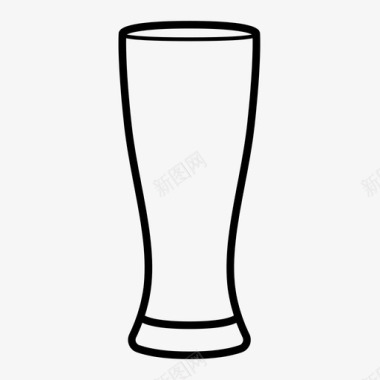 啤酒杯皮尔斯纳啤酒杯酒吧饮品图标图标