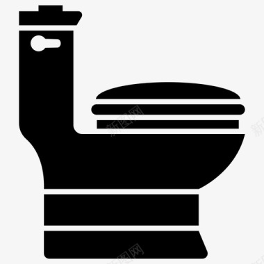 卫生间浴室马桶图标图标