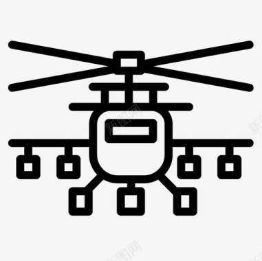 直升机军用25直线型图标图标