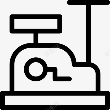 固定自行车健身房11直线型图标图标