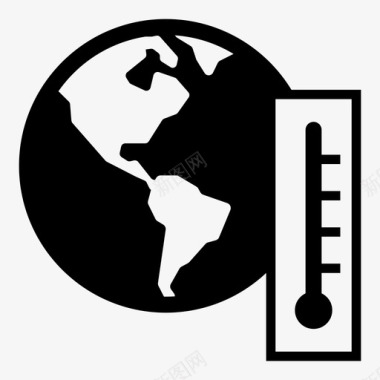 扁平化地球全球变暖气候变化地球温度图标图标