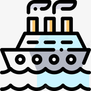 公共环境标识船公共交通13颜色省略图标图标