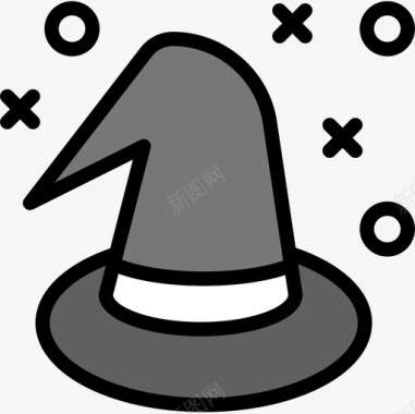 女巫帽第8季线性颜色图标图标