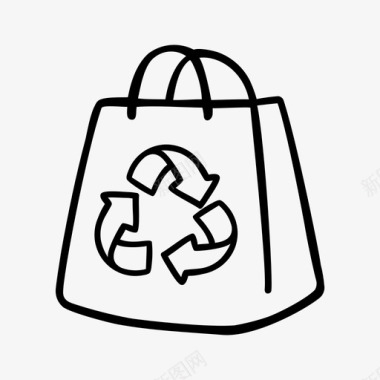 回收袋环保减少图标图标