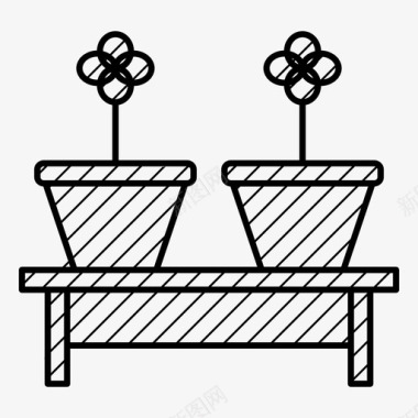 盆花桌子图标图标