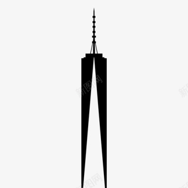 一个世界贸易中心塔建筑图标图标