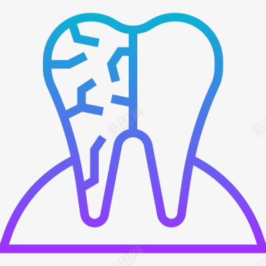 牙骨龋齿牙20梯度图标图标