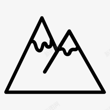高山山峰滑雪图标图标