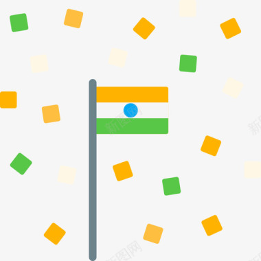 国旗印度共和国日平装图标图标