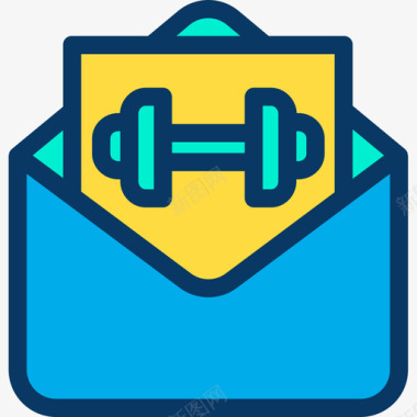 邮件标志邮件健身77线性颜色图标图标