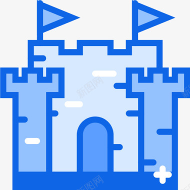 城堡游戏55蓝色图标图标