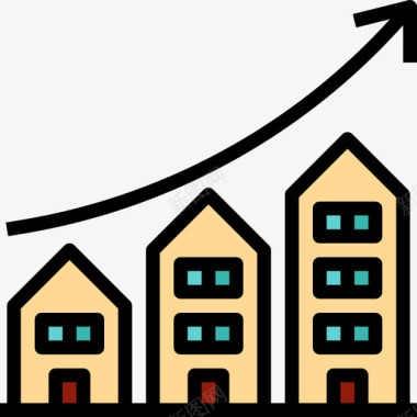 双113投资房地产113线性颜色图标图标