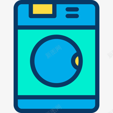 洗衣机洗衣机卫生18线性颜色图标图标