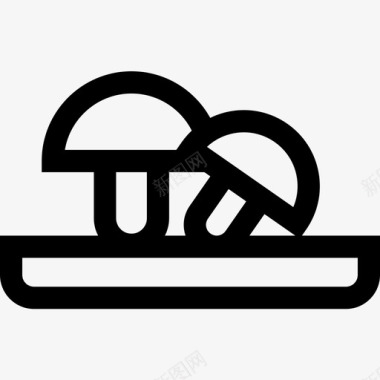 蘑菇亚洲美食餐厅8线性图标图标