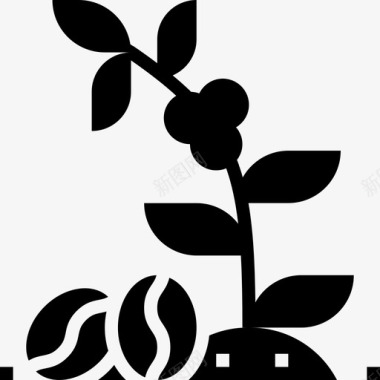 咖啡树咖啡58字形图标图标