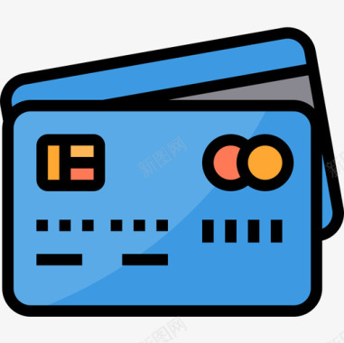 彩色小人素材信用卡商业259线性彩色图标图标