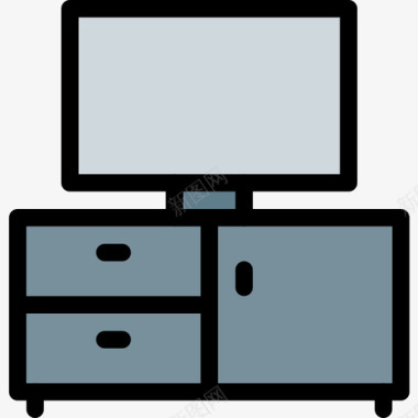 家具节橱柜家具85线性颜色图标图标